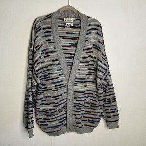 VTG 80's St. Croix Shepards Men Button Front Cosby Style Grandpa Cardigan Size L